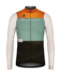 GOBIK Langarm Fahrradtrikot für den Winter - COBBLE - Schwarz/Elfenbein/Grün/Orange