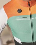GOBIK Langarm Fahrradtrikot für den Winter - COBBLE - Schwarz/Elfenbein/Grün/Orange