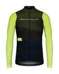 GOBIK Langarm Fahrradtrikot für den Winter - COBBLE - Anthrazit/Grün/Blau