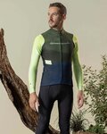 GOBIK Langarm Fahrradtrikot für den Winter - COBBLE - Anthrazit/Grün/Blau