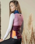 GOBIK Langarm Fahrradtrikot für den Winter - COBBLE LADY - Rosa/Elfenbein/Blau/bordeaux