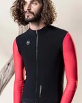 GOBIK Langarm Fahrradtrikot für den Winter - COBBLE BLEND - Elfenbein/Rosa/Schwarz