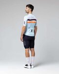 GOBIK Kurzarm Fahrradtrikot - STARK - Hellblau/bordeaux/Orange