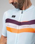 GOBIK Kurzarm Fahrradtrikot - STARK - Hellblau/bordeaux/Orange