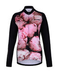 HOLOKOLO Langarm Fahrradtrikot für den Winter - PEONY LADY WINTER - Schwarz/Rosa