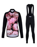 HOLOKOLO Radtrikot und Hose für den Winter - PEONY LADY WINTER  - Rosa/Schwarz