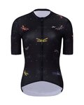 HOLOKOLO Kurzarm Radtrikot und Shorts - DRAGONFLIES ELITE LADY - Schwarz