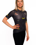 HOLOKOLO Kurzarm Radtrikot und Shorts - DRAGONFLIES ELITE LADY - Schwarz