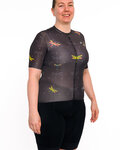 HOLOKOLO Kurzarm Radtrikot und Shorts - DRAGONFLIES ELITE LADY - Schwarz