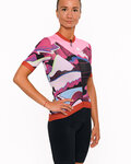 HOLOKOLO Kurzarm Radtrikot und Shorts - SUNSET ELITE LADY - mehrfarbig/Schwarz/Rosa