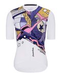 HOLOKOLO Kurzarm Radtrikot und Shorts - FANTASY ELITE LADY - Weiß/Schwarz/mehrfarbig