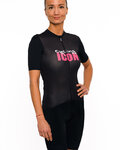 HOLOKOLO Kurzarm Fahrradtrikot - ICON ELITE LADY - Schwarz/Weiß/Rosa