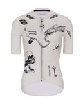 HOLOKOLO Kurzarm Fahrradtrikot - TATTOO ELITE LADY - Elfenbein/Schwarz