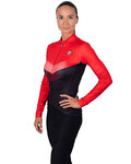 HOLOKOLO Langarm Fahrradtrikot für den Winter - ARROW LADY WINTER - Rot/Schwarz