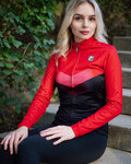 HOLOKOLO Langarm Fahrradtrikot für den Winter - ARROW LADY WINTER - Rot/Schwarz