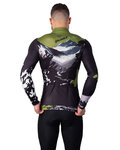HOLOKOLO Langarm Fahrradtrikot für den Winter - CAMOUFLAGE WINTER - Grün/Schwarz