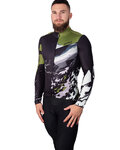 HOLOKOLO Langarm Fahrradtrikot für den Winter - CAMOUFLAGE WINTER - Grün/Schwarz