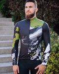 HOLOKOLO Langarm Fahrradtrikot für den Winter - CAMOUFLAGE WINTER - Grün/Schwarz