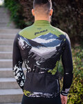 HOLOKOLO Langarm Fahrradtrikot für den Winter - CAMOUFLAGE WINTER - Grün/Schwarz