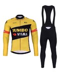 BONAVELO Radtrikot und Hose für den Winter - JUMBO-VISMA 2024 WNT - Gelb/Schwarz
