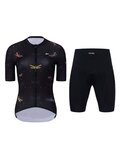HOLOKOLO Kurzarm Radtrikot und Shorts - DRAGONFLIES ELITE LADY - Schwarz