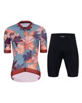 HOLOKOLO Kurzarm Radtrikot und Shorts - BLOOM ELITE LADY - mehrfarbig/Schwarz/Braun