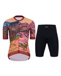 HOLOKOLO Kurzarm Radtrikot und Shorts - FREE ELITE LADY - mehrfarbig/Orange/Schwarz