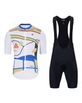 HOLOKOLO Kurzarm Radtrikot und Shorts - HORIZON ELITE - Schwarz/Weiß/mehrfarbig
