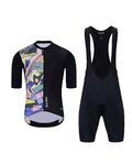 HOLOKOLO Kurzarm Radtrikot und Shorts - ESCAPE ELITE - mehrfarbig/Schwarz