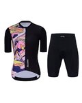 HOLOKOLO Kurzarm Radtrikot und Shorts - ESCAPE ELITE LADY - mehrfarbig/Schwarz