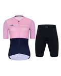 HOLOKOLO Kurzarm Radtrikot und Shorts - VIBES LADY - Rosa/Blau/Schwarz