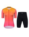 HOLOKOLO Kurzarm Radtrikot und Shorts - INFINITY LADY - Schwarz/Rosa/Orange