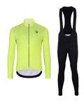 HOLOKOLO Langarm Radtrikot und Hose - STARLIGHT WINTER - Schwarz/Gelb