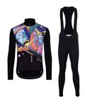 HOLOKOLO Langarm Radtrikot und Hose - FANTASY WINTER - mehrfarbig/Schwarz