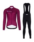 HOLOKOLO Langarm Radtrikot und Hose - VIBES LADY WINTER - Rosa/Schwarz