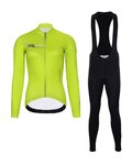 HOLOKOLO Langarm Radtrikot und Hose - VIBES LADY WINTER - Schwarz/Gelb