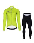HOLOKOLO Langarm Radtrikot und Hose - VIBES LADY WINTER - Gelb/Schwarz