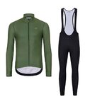 HOLOKOLO Langarm Radtrikot und Hose - PHANTOM WINTER - Schwarz/Grün
