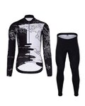 HOLOKOLO Langarm Radtrikot und Hose - VENTURE LADY WINTER - Weiß/Schwarz