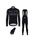 HOLOKOLO Langarm Radtrikot und Hose - FROSTTRAIL WINTER - Schwarz