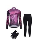 RIVANELLE Fahrradjacke und Hose für den Winter - ROSESCAPE - Lila/Schwarz