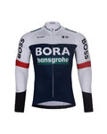 BONAVELO Langarm Radtrikot und Hose - BORA 2025 WINTER - Schwarz/Weiß/Blau