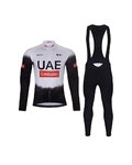 BONAVELO Langarm Radtrikot und Hose - UAE 2025 WINTER - Weiß/Schwarz