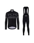 HOLOKOLO Langarm Radtrikot und Hose - FROSTTRAIL WINTER - Schwarz