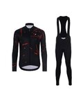 HOLOKOLO Langarm Radtrikot und Hose - PASSION WINTER - Schwarz/Rot