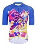 HOLOKOLO Kurzarm Radtrikot und Shorts - VOYAGE - mehrfarbig/Blau