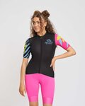 RIVANELLE Kurzarm Radtrikot und Shorts - MEDITATION  - Rosa/Schwarz