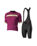 CASTELLI Kurzarm Radtrikot und Shorts - GRIMPEUR - Schwarz/bordeaux