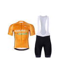 BONAVELO Kurzarm Radtrikot und Shorts - EUSKALTEL - EUSKADI - Schwarz/Orange