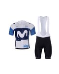 BONAVELO Kurzarm Radtrikot und Shorts - MOVISTAR 2025 - Weiß/Blau/Schwarz